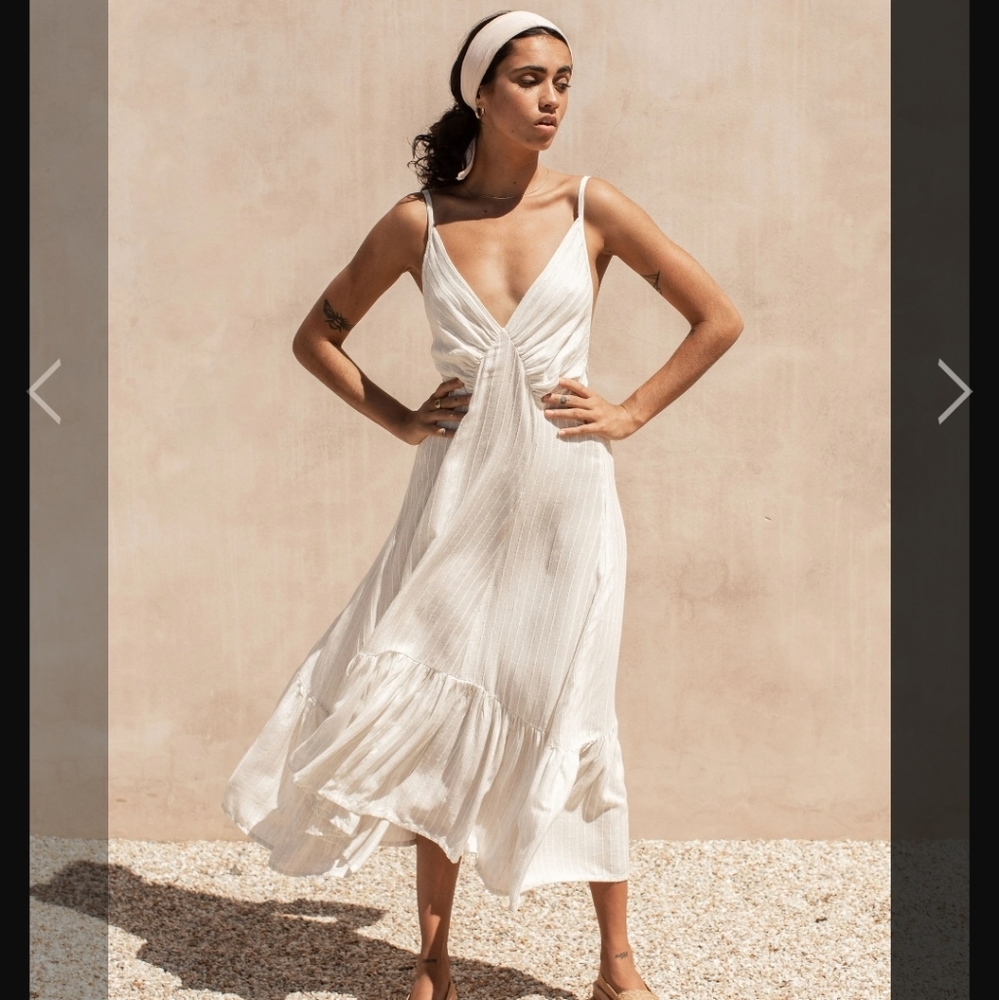 Bird & Kite Australian Linen Midi Dress Size Small